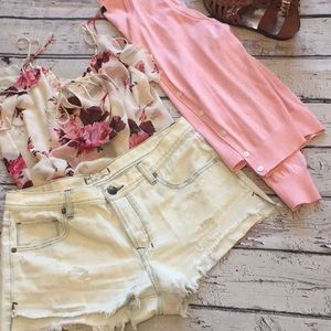 FREE PEOPLE NWOT Faded Button Fly Cutoff Shorts 30